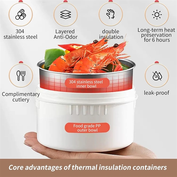 Insulated 3-Tier Stackable Food Container with Lunch Bag - Insulated 3-Tier Stackable Food Container with Lunch Bag - Image 3 of 4
