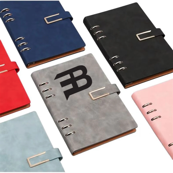 Refillable Loose Leaf Leather Notebook Magnetic Buckle
