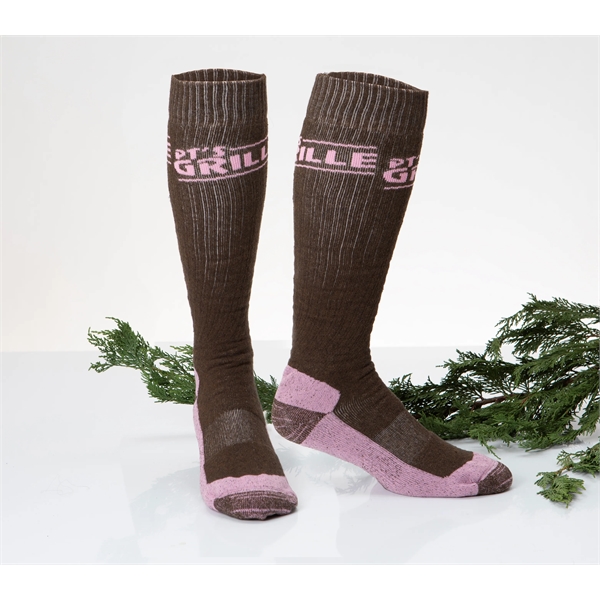 Wool Knee High Ski/Snowboard Socks With Knit In Design - Wool Knee High Ski/Snowboard Socks With Knit In Design - Image 1 of 1