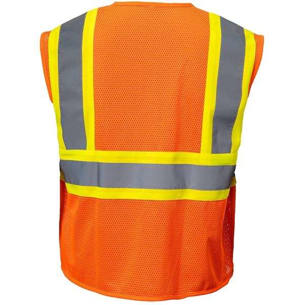 Class 2 Hi-Viz Reflective Tape Safety Zip Vest w/ Pocket - Class 2 Hi-Viz Reflective Tape Safety Zip Vest w/ Pocket - Image 3 of 6