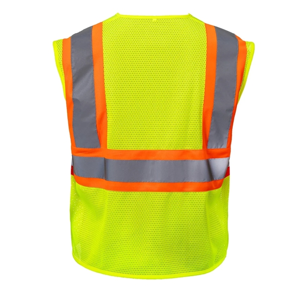 Class 2 Hi-Viz Reflective Tape Safety Zip Vest w/ Pocket - Class 2 Hi-Viz Reflective Tape Safety Zip Vest w/ Pocket - Image 6 of 6