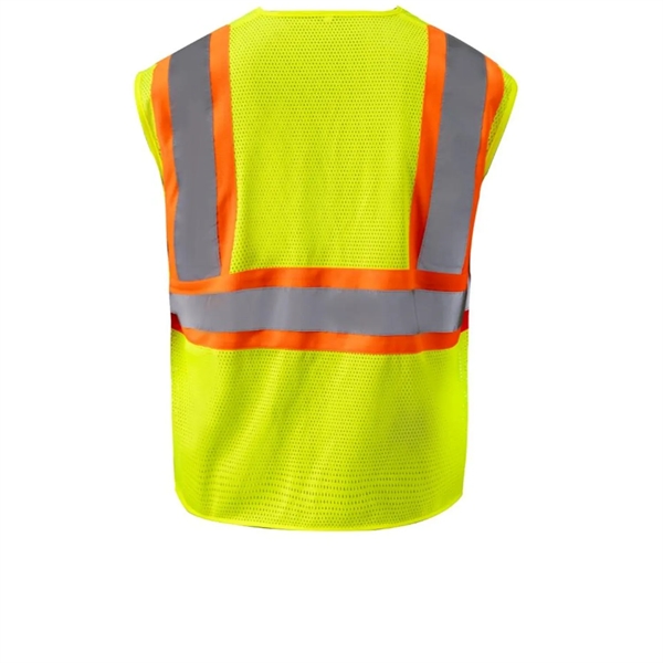 Hi Viz Class 2 Reflective Tape Safety Zipper Vest w/ Pocket - Hi Viz Class 2 Reflective Tape Safety Zipper Vest w/ Pocket - Image 5 of 10