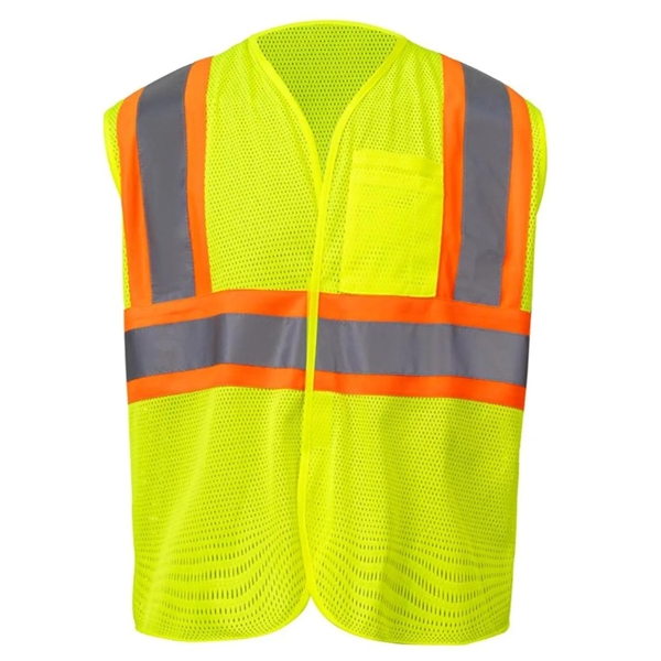 High Viz Class 2 Reflective Tape Safety Hook & Loop Vest - High Viz Class 2 Reflective Tape Safety Hook & Loop Vest - Image 1 of 6