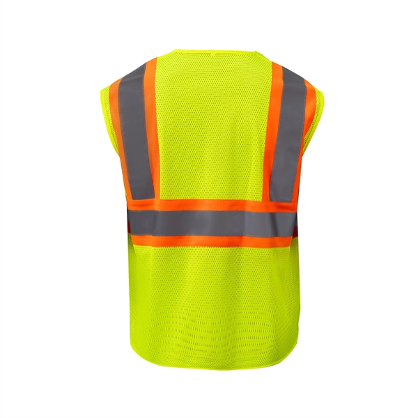 High Viz Class 2 Reflective Tape Safety Hook & Loop Vest - High Viz Class 2 Reflective Tape Safety Hook & Loop Vest - Image 3 of 6