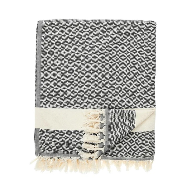 100% Turkish Cotton Diamond Woven Blanket - 100% Turkish Cotton Diamond Woven Blanket - Image 2 of 4
