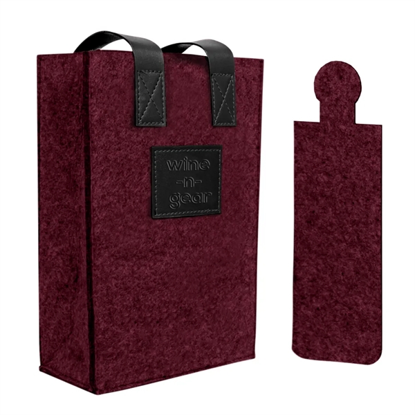 2-Bottle Felt Wine Tote - 2-Bottle Felt Wine Tote - Image 3 of 15