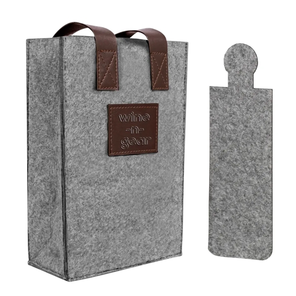 2-Bottle Felt Wine Tote - 2-Bottle Felt Wine Tote - Image 9 of 15