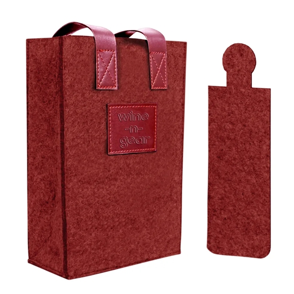 2-Bottle Felt Wine Tote - 2-Bottle Felt Wine Tote - Image 13 of 15