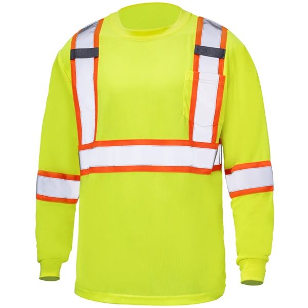 Hi-Viz Reflective Tape Safety Class 3 T-Shirt w/ Pocket - Hi-Viz Reflective Tape Safety Class 3 T-Shirt w/ Pocket - Image 10 of 12