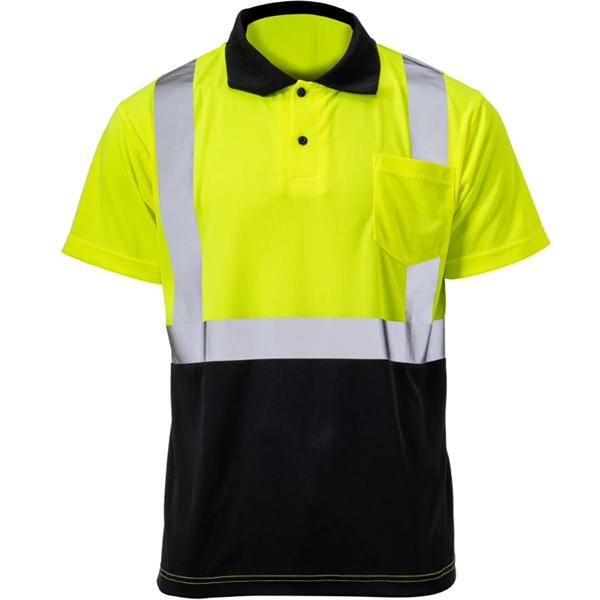 Hi Vis Color Block Breathable Reflective Safety Polo Shirt - Hi Vis Color Block Breathable Reflective Safety Polo Shirt - Image 3 of 3