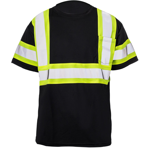 Two Tone Hi Vis Reflective Tape Mesh Safety T-Shirt w/Pocket - Two Tone Hi Vis Reflective Tape Mesh Safety T-Shirt w/Pocket - Image 6 of 6