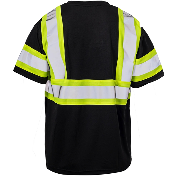 Two Tone Hi Vis Reflective Tape Mesh Safety T-Shirt w/Pocket - Two Tone Hi Vis Reflective Tape Mesh Safety T-Shirt w/Pocket - Image 2 of 6