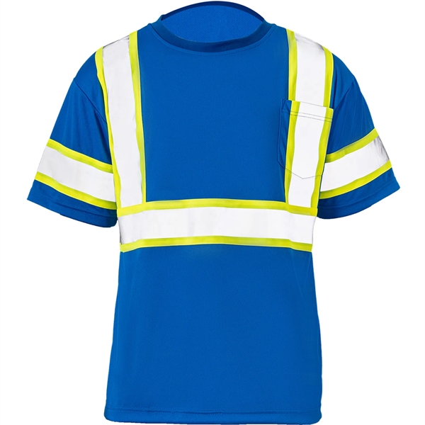 Two Tone Hi Vis Reflective Tape Mesh Safety T-Shirt w/Pocket - Two Tone Hi Vis Reflective Tape Mesh Safety T-Shirt w/Pocket - Image 4 of 6