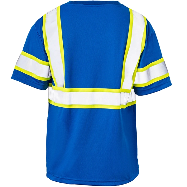 Two Tone Hi Vis Reflective Tape Mesh Safety T-Shirt w/Pocket - Two Tone Hi Vis Reflective Tape Mesh Safety T-Shirt w/Pocket - Image 5 of 6