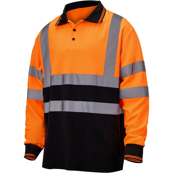 Hi Viz Class 3 Color Block Reflective Safety Polo Shirt - Hi Viz Class 3 Color Block Reflective Safety Polo Shirt - Image 3 of 5