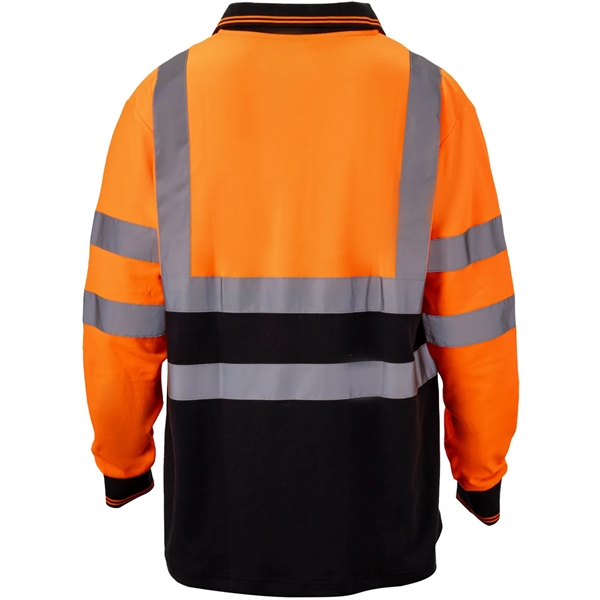 Hi Viz Class 3 Color Block Reflective Safety Polo Shirt - Hi Viz Class 3 Color Block Reflective Safety Polo Shirt - Image 4 of 5