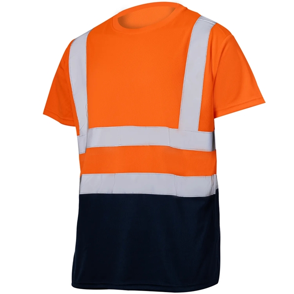 High Vis Class 2 Color Block Reflective Tape Safety T-Shirt - High Vis Class 2 Color Block Reflective Tape Safety T-Shirt - Image 1 of 6