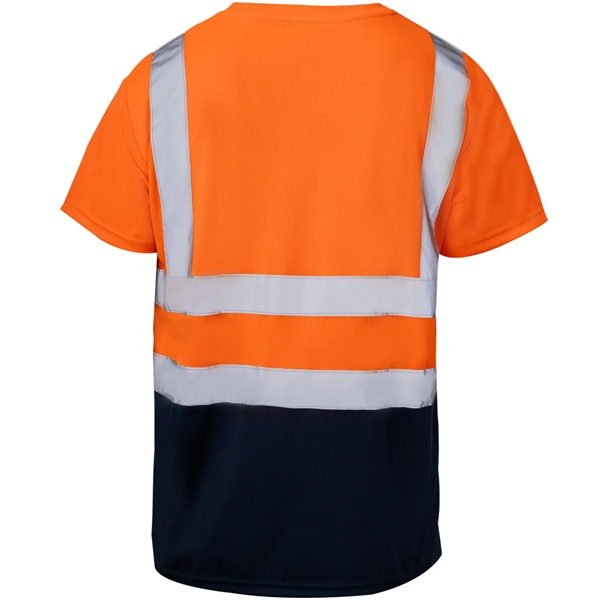 High Vis Class 2 Color Block Reflective Tape Safety T-Shirt - High Vis Class 2 Color Block Reflective Tape Safety T-Shirt - Image 2 of 6