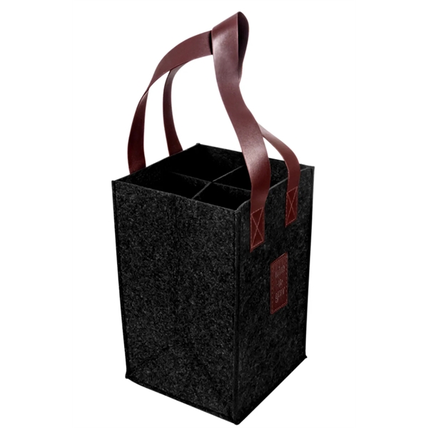 4-Bottle Felt Wine Tote - 4-Bottle Felt Wine Tote - Image 1 of 15