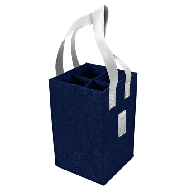 4-Bottle Felt Wine Tote - 4-Bottle Felt Wine Tote - Image 10 of 15