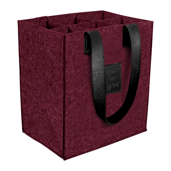 6-Bottle Felt Wine Tote - 6-Bottle Felt Wine Tote - Image 3 of 15