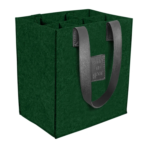 6-Bottle Felt Wine Tote - 6-Bottle Felt Wine Tote - Image 5 of 15