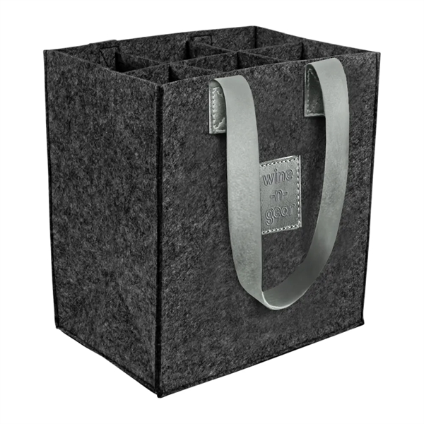 6-Bottle Felt Wine Tote - 6-Bottle Felt Wine Tote - Image 7 of 15