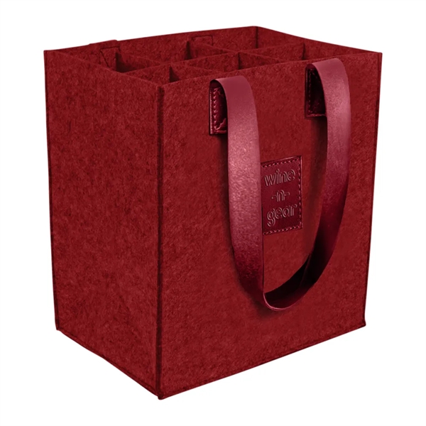 6-Bottle Felt Wine Tote - 6-Bottle Felt Wine Tote - Image 12 of 15