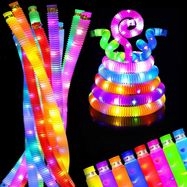 LED Light up Sensory Pop Tube Toy - LED Light up Sensory Pop Tube Toy - Image 0 of 5
