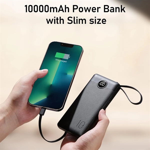 4 Built in Charging Cable 10000mAh Fast Power Bank - 4 Built in Charging Cable 10000mAh Fast Power Bank - Image 4 of 5