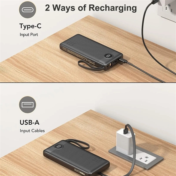 4 Built in Charging Cable 10000mAh Fast Power Bank - 4 Built in Charging Cable 10000mAh Fast Power Bank - Image 5 of 5