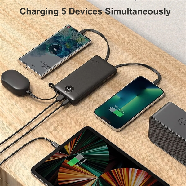 4 Built in Charging Cable 10000mAh Fast Power Bank - 4 Built in Charging Cable 10000mAh Fast Power Bank - Image 2 of 5