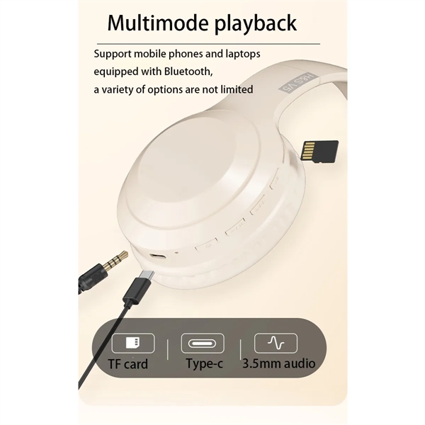 Portable Foldable Wireless Bluetooth Headphones Headset - Portable Foldable Wireless Bluetooth Headphones Headset - Image 2 of 2