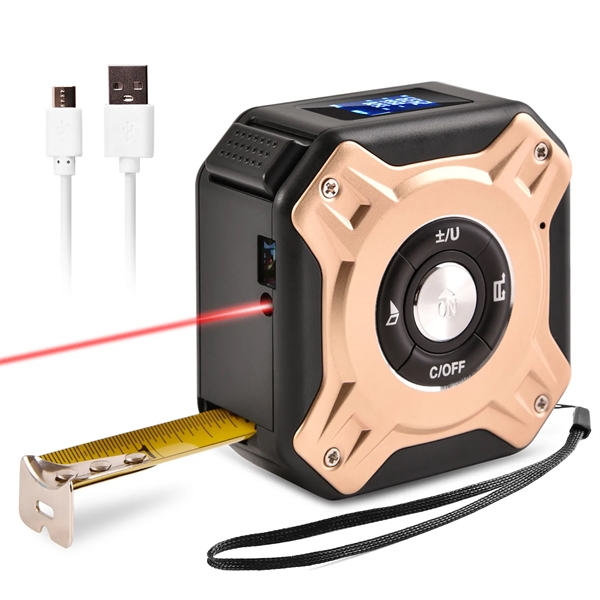 2-in-1 USB Rechargeable Laser Tape Measure - 2-in-1 USB Rechargeable Laser Tape Measure - Image 1 of 8
