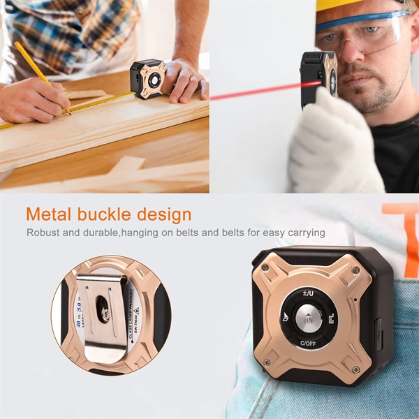 2-in-1 USB Rechargeable Laser Tape Measure - 2-in-1 USB Rechargeable Laser Tape Measure - Image 4 of 8