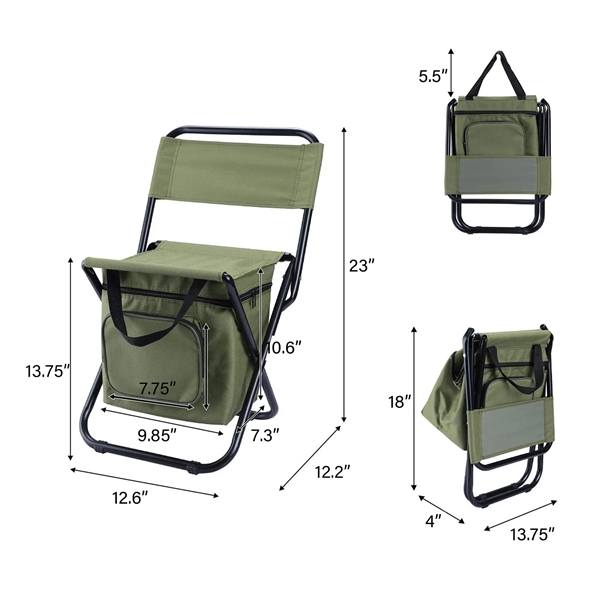 600D Oxford 16mm Steel Pipe Portable Foldable Cooler Chair - 600D Oxford 16mm Steel Pipe Portable Foldable Cooler Chair - Image 1 of 2