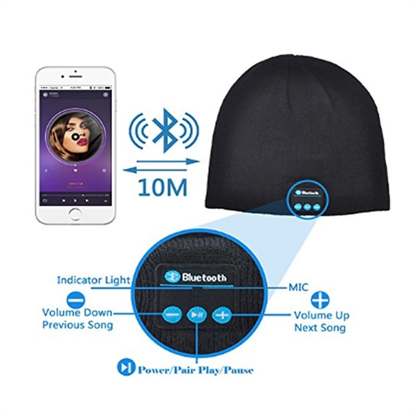 Wireless Music Beanie Knitted Hat - Wireless Music Beanie Knitted Hat - Image 1 of 5