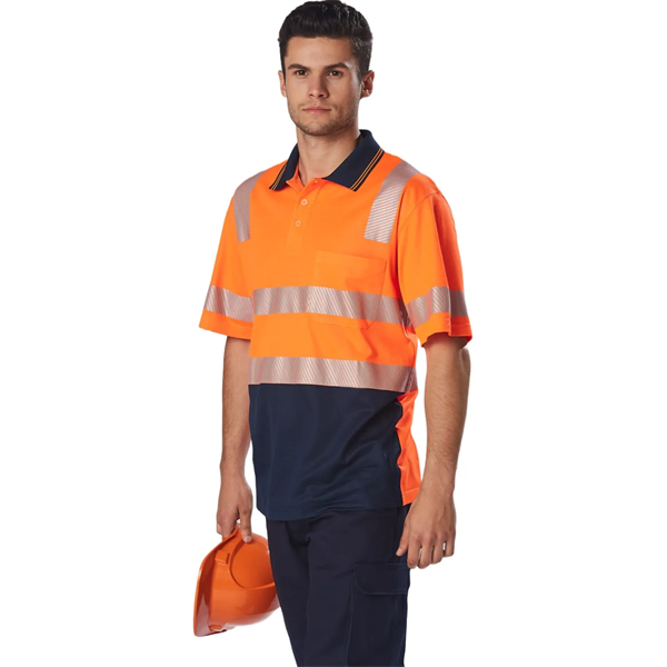 Class 3 Hi Viz Cotton Knitted Segmented Tape Safety Polo - Class 3 Hi Viz Cotton Knitted Segmented Tape Safety Polo - Image 0 of 4