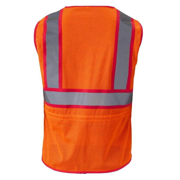 Lady Hi-Viz Mesh Zipper Vest Reflective Safety Workwear - Lady Hi-Viz Mesh Zipper Vest Reflective Safety Workwear - Image 2 of 2