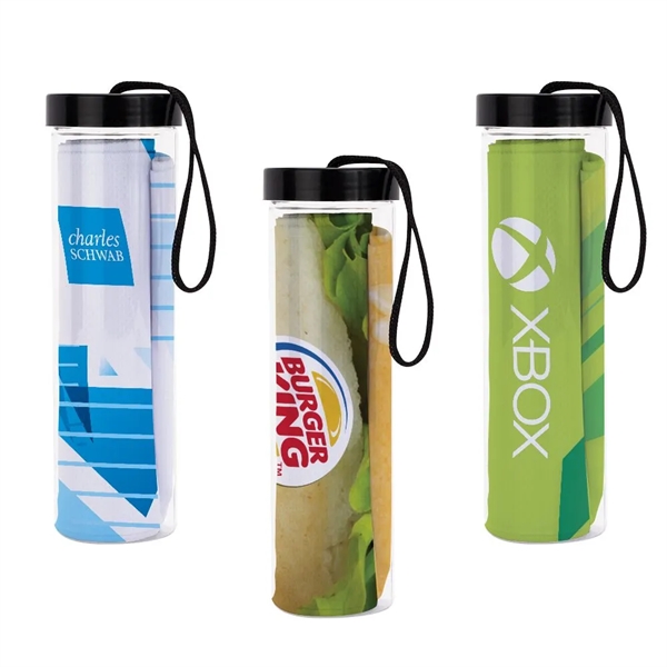 Dye-Sublimated Cooling Towel w/ Storage Tube - Dye-Sublimated Cooling Towel w/ Storage Tube - Image 0 of 2