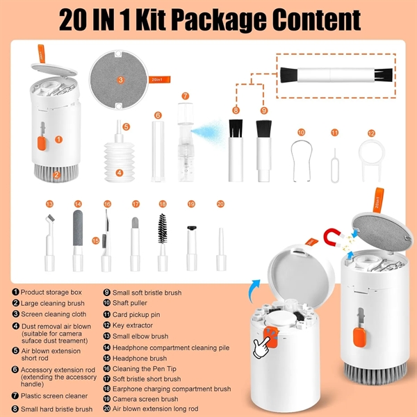 20 in 1 Keyboard Screen Cleaner Kit - 20 in 1 Keyboard Screen Cleaner Kit - Image 2 of 6