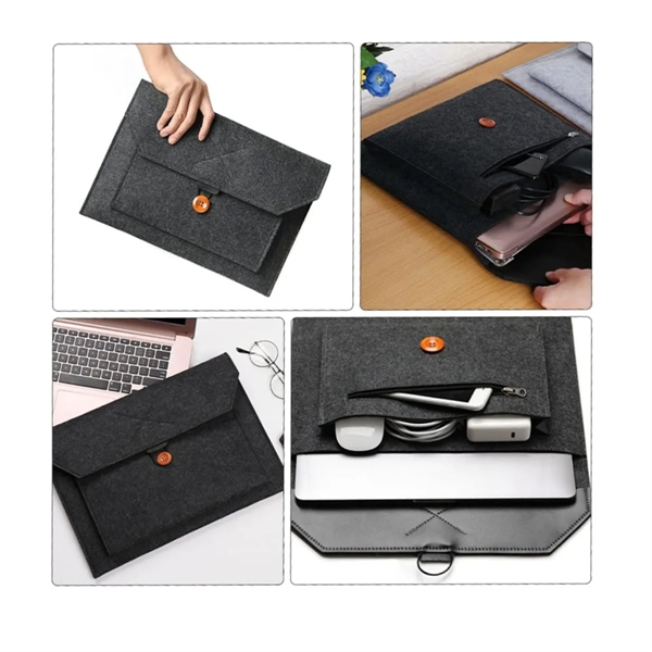 13 Inches Felt Multifunctional Laptop Sleeve Case In Stock - 13 Inches Felt Multifunctional Laptop Sleeve Case In Stock - Image 3 of 3