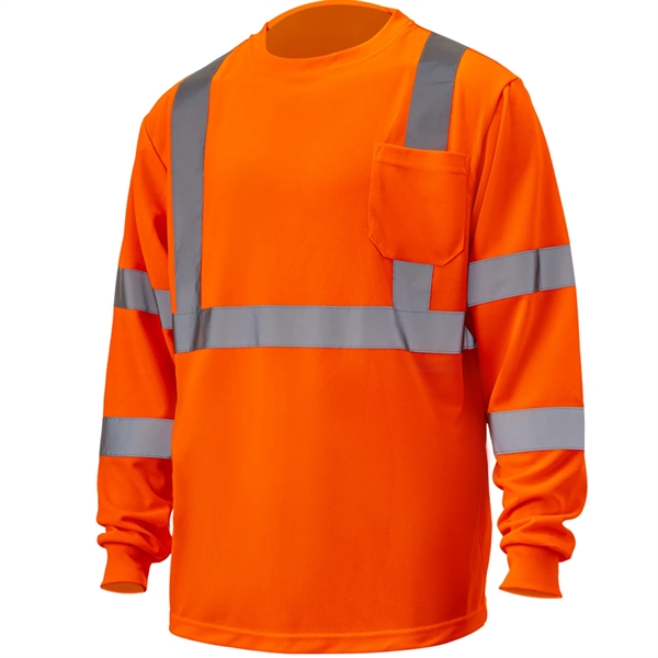 Hi Viz Class 3 170gsm Cotton Knitted Safety Pocket T-Shirt - Hi Viz Class 3 170gsm Cotton Knitted Safety Pocket T-Shirt - Image 5 of 7