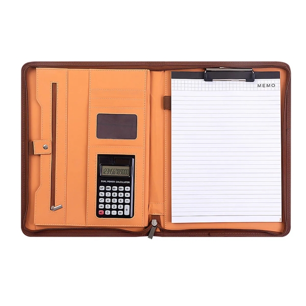Business Padfolio Folder With Zipper - Business Padfolio Folder With Zipper - Image 1 of 3