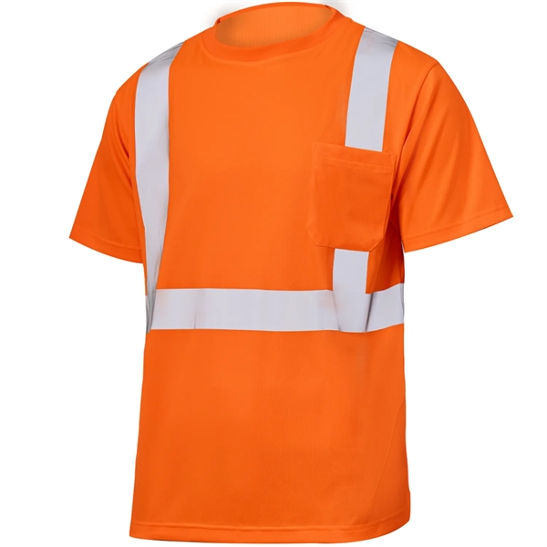 Breathable Class 2 Safety Hi Vis Reflective T-Shirt W Pocket - Breathable Class 2 Safety Hi Vis Reflective T-Shirt W Pocket - Image 1 of 6