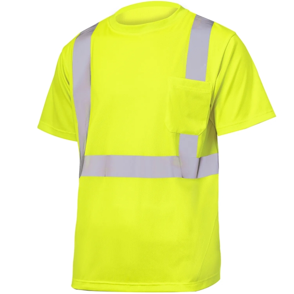 Breathable Class 2 Safety Hi Vis Reflective T-Shirt W Pocket - Breathable Class 2 Safety Hi Vis Reflective T-Shirt W Pocket - Image 4 of 6