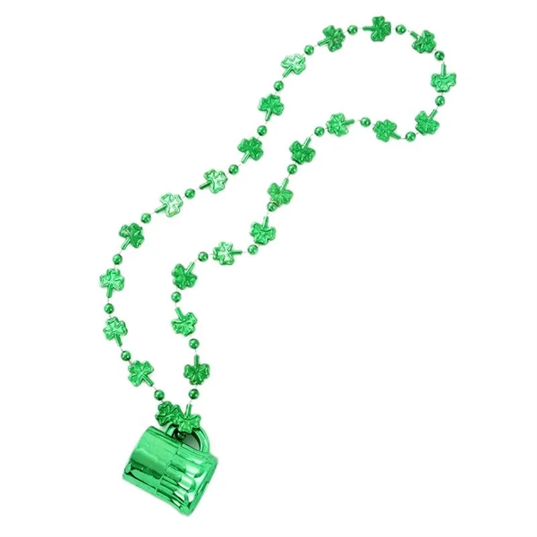 2 Oz Light Up Green Shot Glass w/trefoil Necklace - 2 Oz Light Up Green Shot Glass w/trefoil Necklace - Image 2 of 4