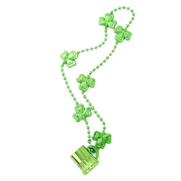 2 Oz Light Up Green Shot Glass w/trefoil Necklace - 2 Oz Light Up Green Shot Glass w/trefoil Necklace - Image 3 of 4