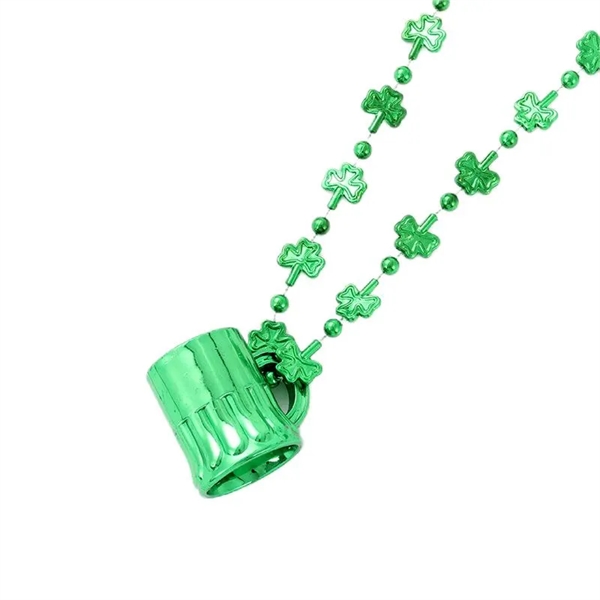 2 Oz Light Up Green Shot Glass w/trefoil Necklace - 2 Oz Light Up Green Shot Glass w/trefoil Necklace - Image 4 of 4