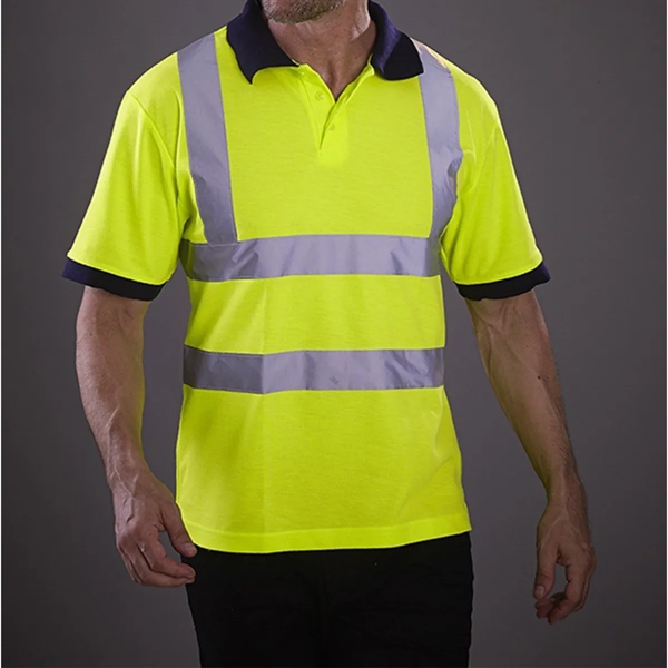 High Visibility Safety Polo Shirt Short Sleeves - High Visibility Safety Polo Shirt Short Sleeves - Image 2 of 2